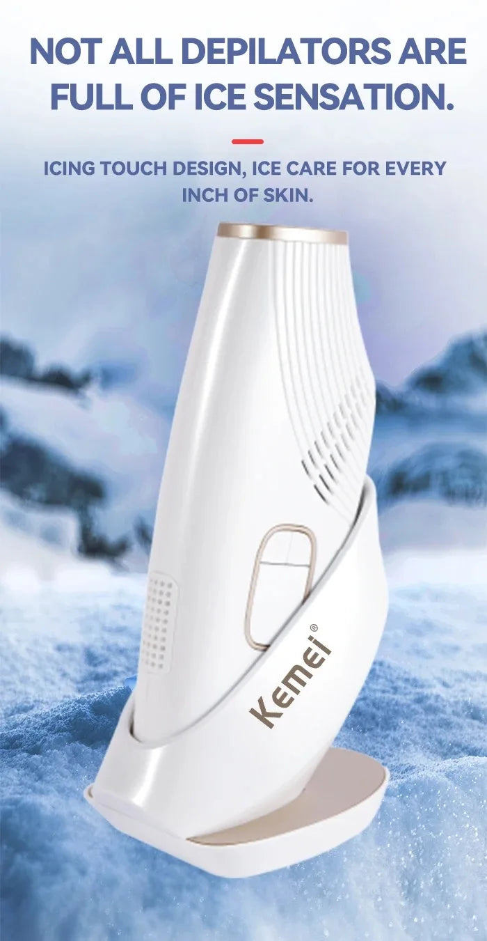 IPL Laser Hair Removal Device with Ice Cooling for Painless Epilation