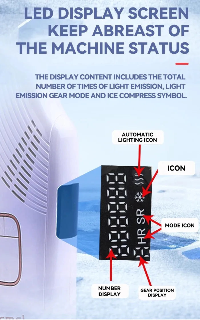 IPL Laser Hair Removal Device with Ice Cooling for Painless Epilation