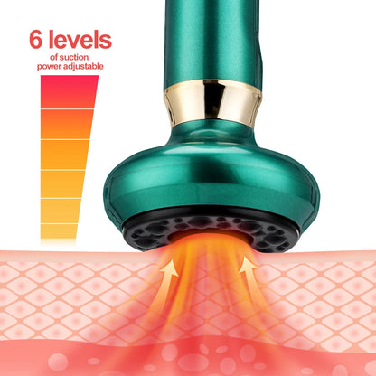 6/12 Gears Electric Cupping Massager with Infrared Heat & Suction