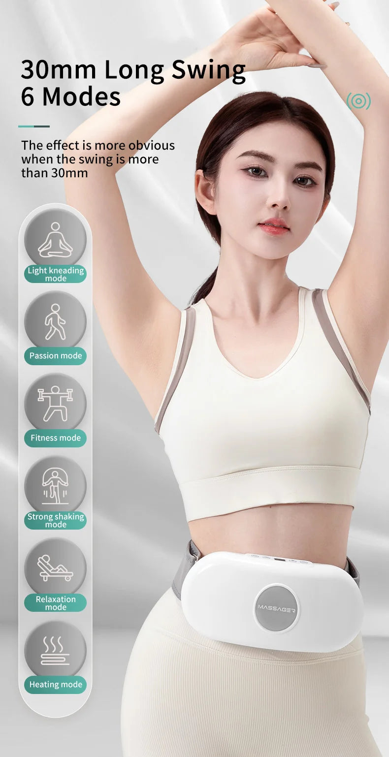 Electric Belly Shaking Massager with Vibration and Heat for Fat Burning