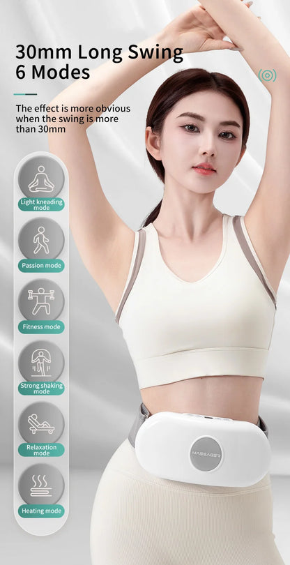 Electric Belly Shaking Massager with Vibration and Heat for Fat Burning