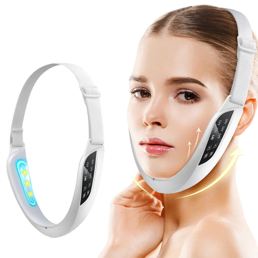 EMS Microcurrent Facial Lifting Massager for Chin Reduction and Slimming