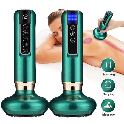6/12 Gears Electric Cupping Massager with Infrared Heat & Suction