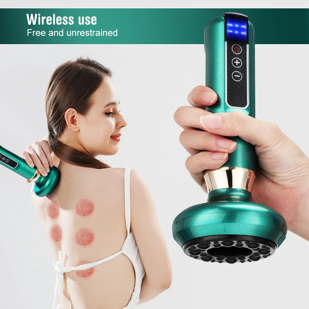 6/12 Gears Electric Cupping Massager with Infrared Heat & Suction