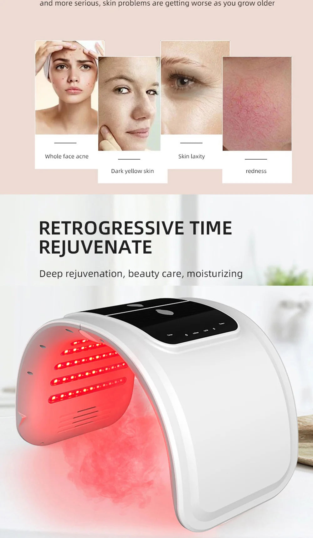 7-Color LED Face Mask for Skin Rejuvenation and Beauty Therapy