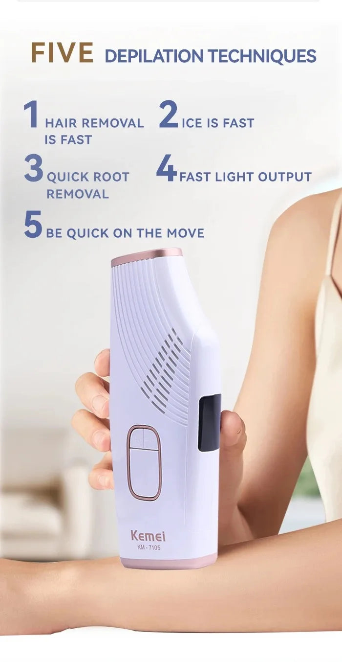 IPL Laser Hair Removal Device with Ice Cooling for Painless Epilation