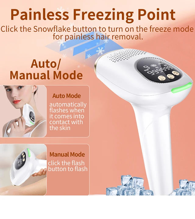 999,999 Flashes IPL Laser Epilator for Painless Home Hair Removal