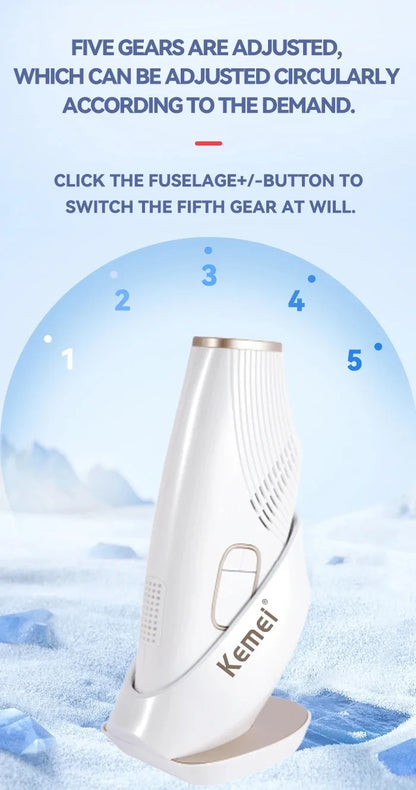 IPL Laser Hair Removal Device with Ice Cooling for Painless Epilation