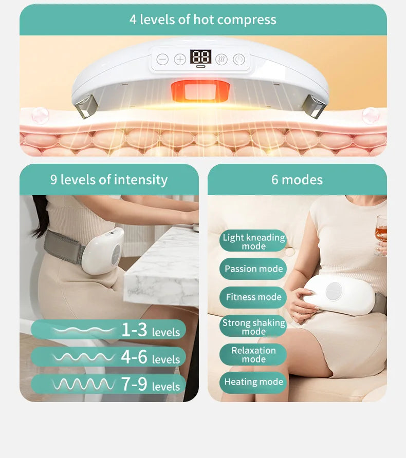 Electric Belly Shaking Massager with Vibration and Heat for Fat Burning